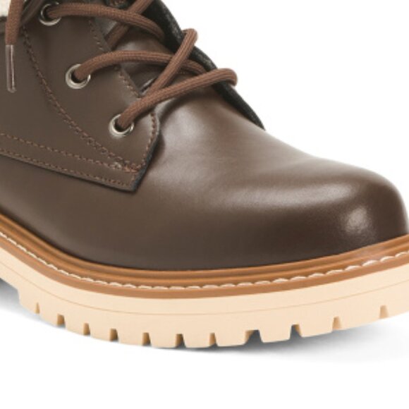 new AQUA DIVA Leather Waterproof Lace Up Boots for women brown 561tn - Picture 3 of 5